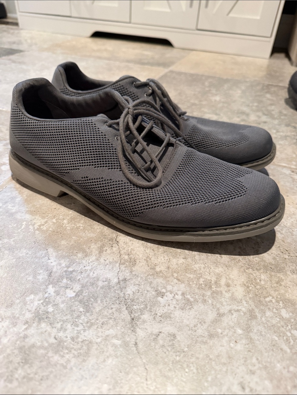 Mark Nason Men's Charcoal Gray Knit Derby Shoes